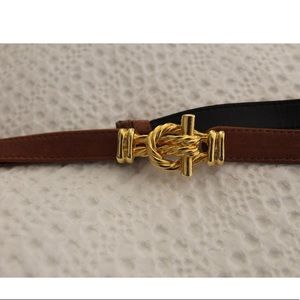 Leather Gold Rope High Waisted Buckle